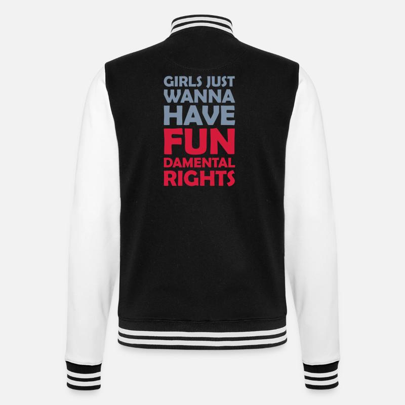 wanna have fundamental rights - College-Sweatjacke - Schwarz/Weiß