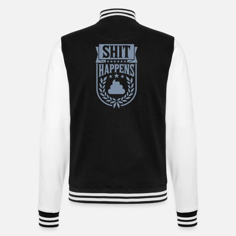 Zitat Shit happens Lorbeerkranz - College-Sweatjacke - Schwarz/Weiß