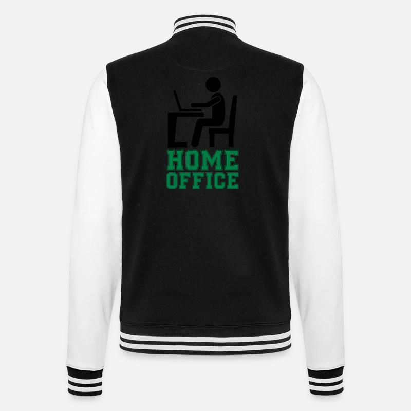 computer work home office - College Sweat Jacket - black/white