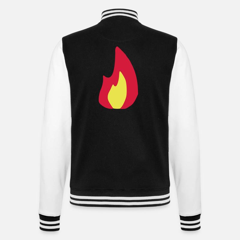 Fire - Flame - Hot - Burn - College Sweat Jacket - black/white