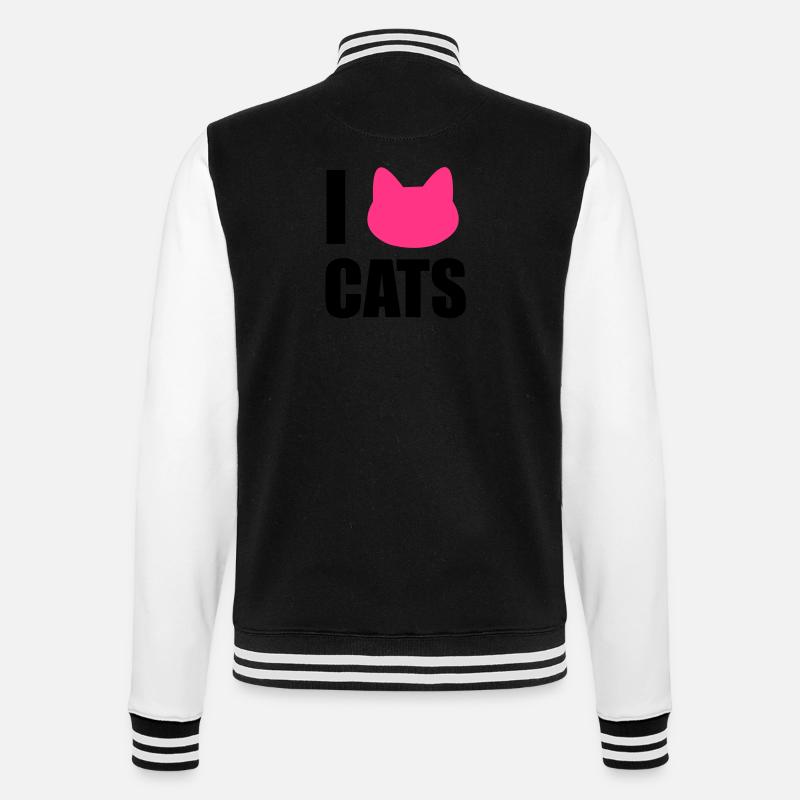 katze - College-Sweatjacke - Schwarz/Weiß