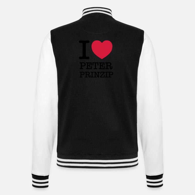 I Love "Peter Prinzip" - College-Sweatjacke - Schwarz/Weiß