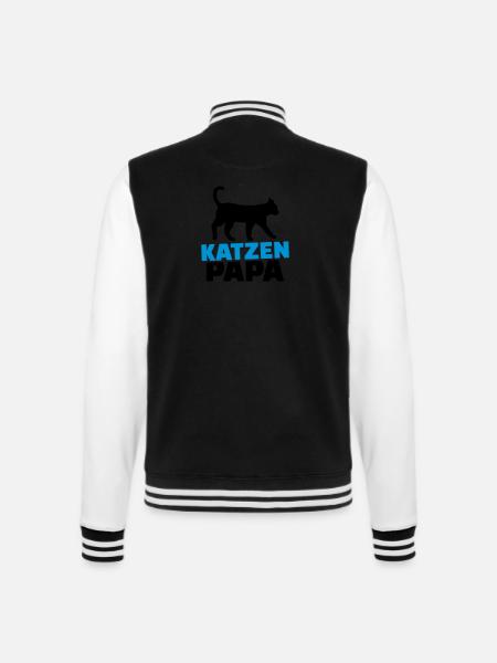 Katze - College-Sweatjacke - Schwarz/Weiß