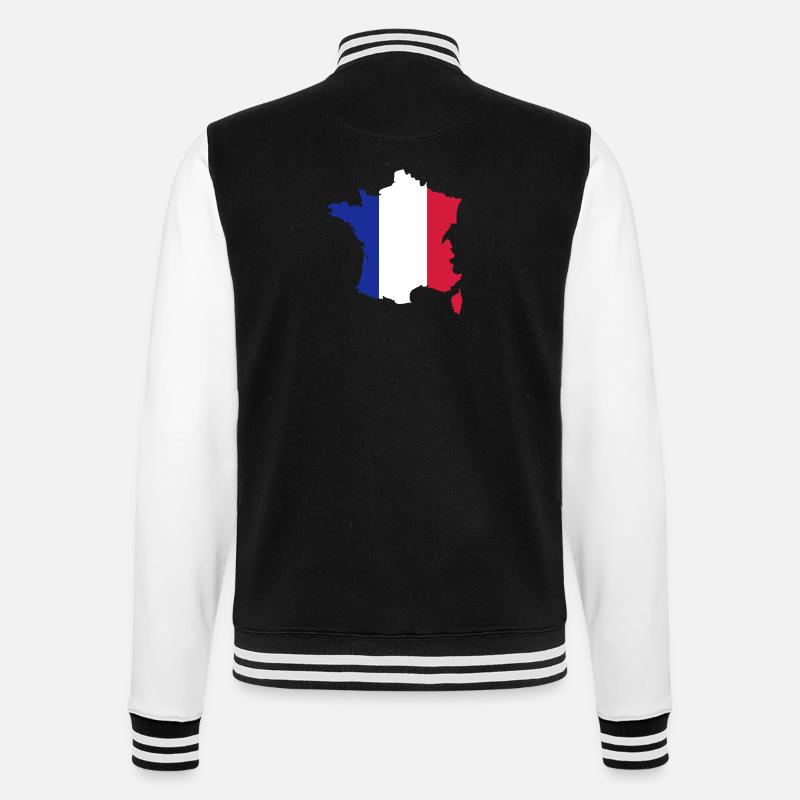 frankreich_landflagge - College-Sweatjacke - Schwarz/Weiß