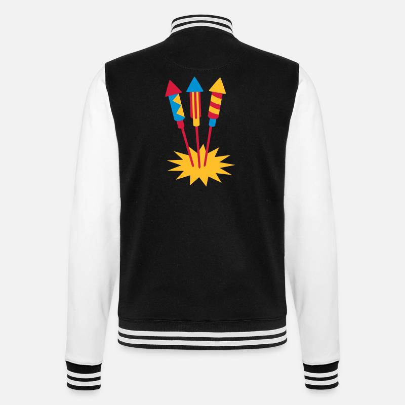 Fireworks rocket - College Sweat Jacket - black/white