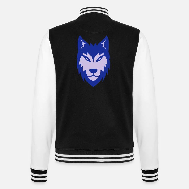 Loup 02 - Veste Teddy - noir/blanc