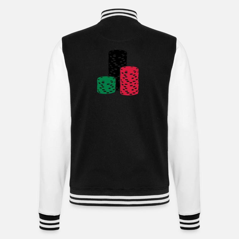Poker - College Sweat Jacket - black/white