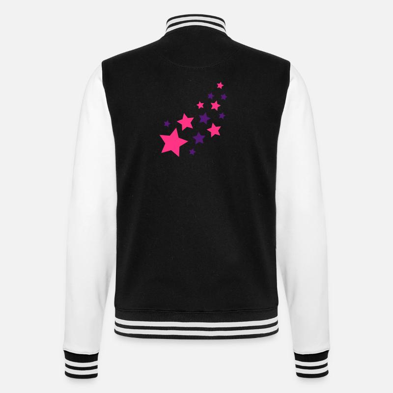 Sterne - College-Sweatjacke - Schwarz/Weiß