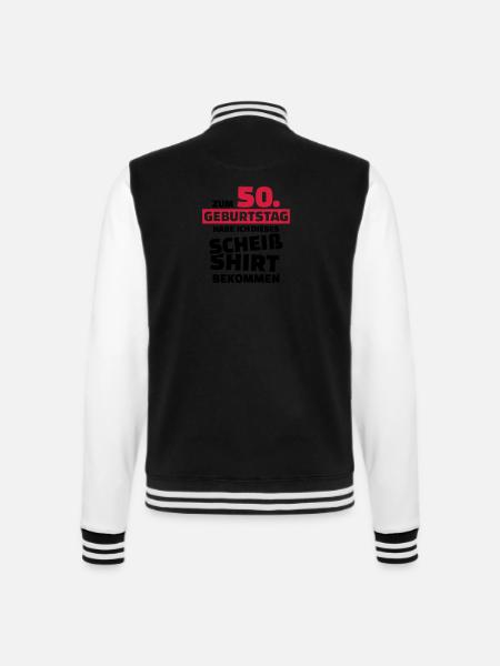 50 Geburtstag - College-Sweatjacke - Schwarz/Weiß