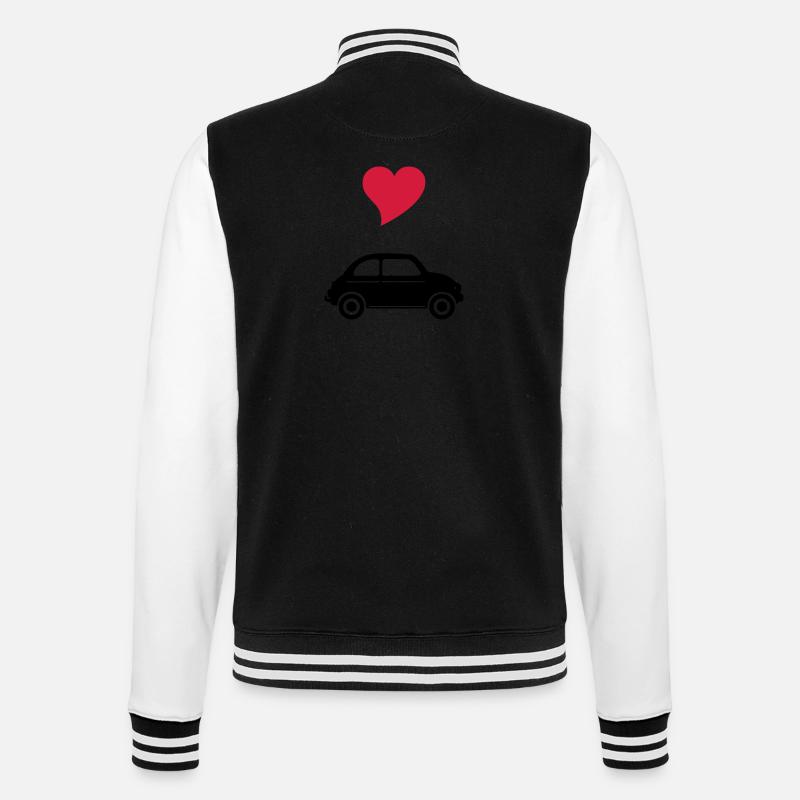 500 mit Herz - College-Sweatjacke - Schwarz/Weiß