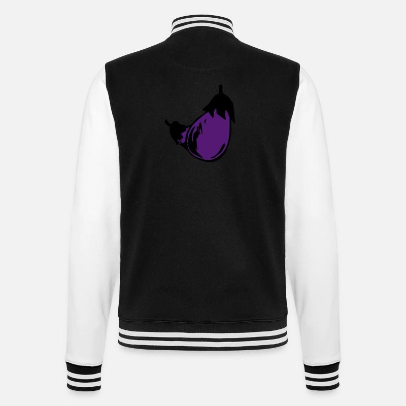 Auberginen - College-Sweatjacke - Schwarz/Weiß