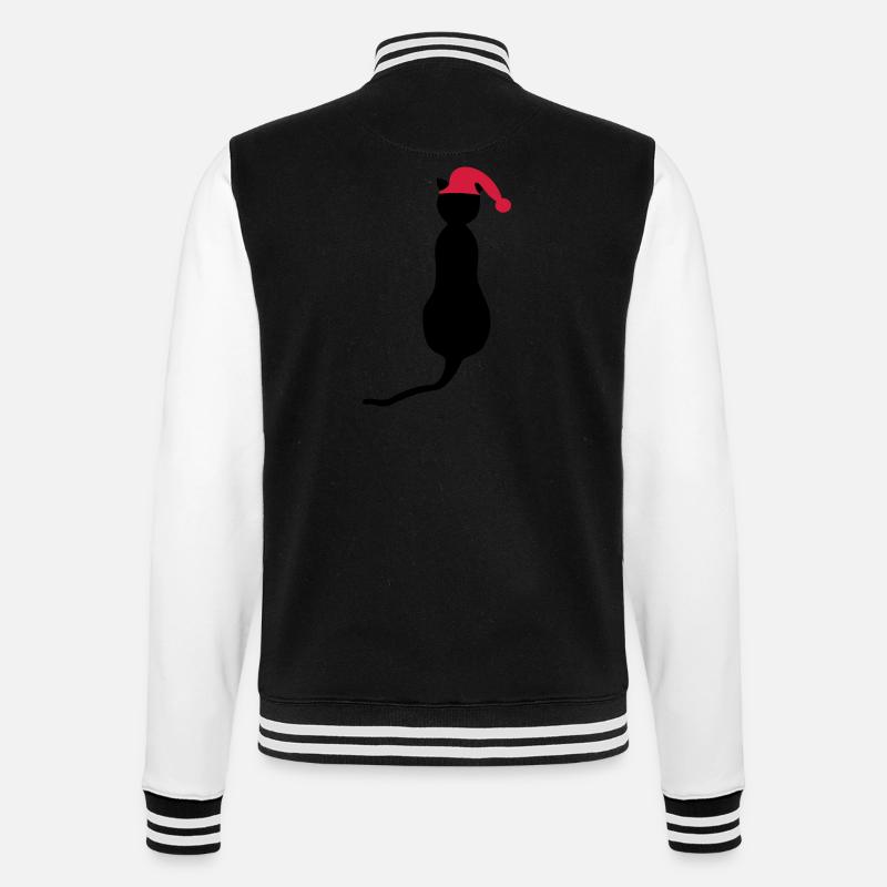 Christmas - Cat - College Sweat Jacket - black/white