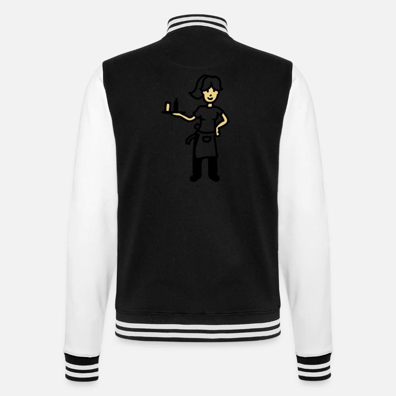 Kellnerin - College-Sweatjacke - Schwarz/Weiß