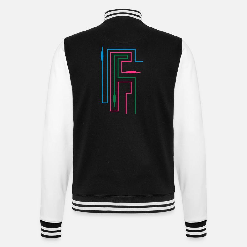 TON TRON - Klinkestecker mit Kabel - College-Sweatjacke - Schwarz/Weiß