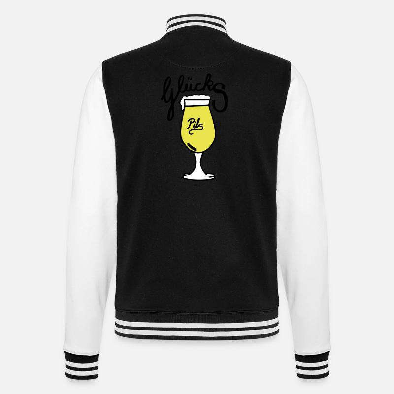 Glückspils - College-Sweatjacke - Schwarz/Weiß