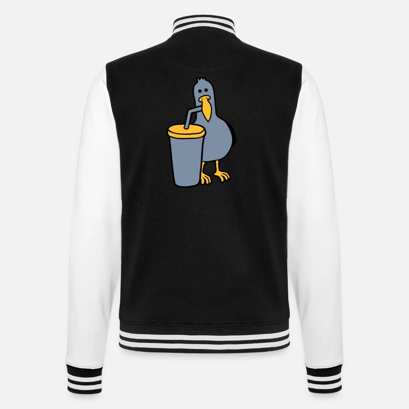 Seagull drinks cola drink - College Sweat Jacket - black/white