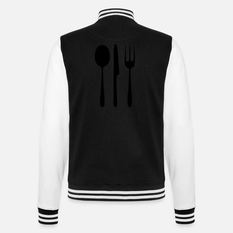 Messer Gabel Löeffel - College-Sweatjacke - Schwarz/Weiß