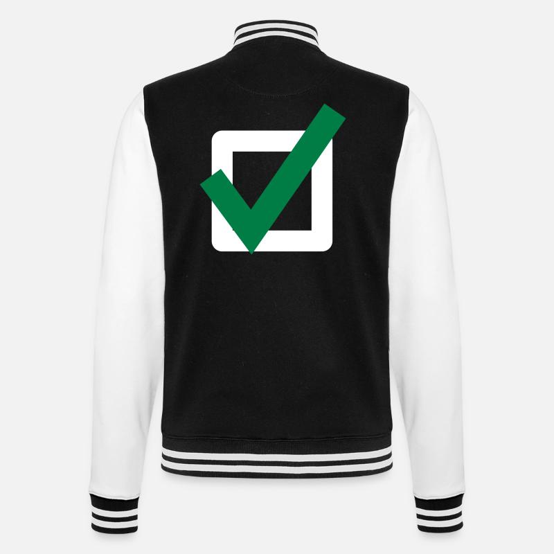 Hook Check Mark Icon Icon - College Sweat Jacket - black/white