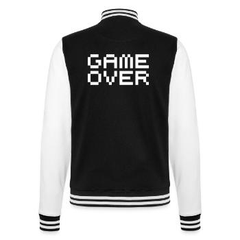 Game over pixels - College Sweat Jacket - black/white - Back - Marisol (170cm)