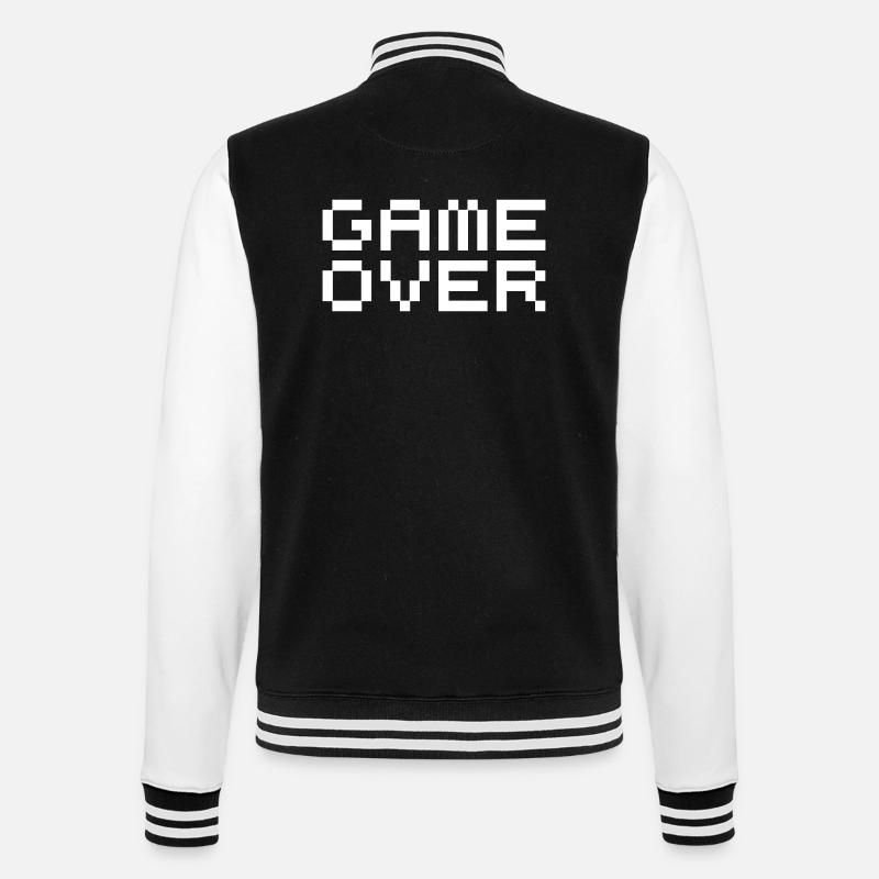 Game over pixels - College Sweat Jacket - black/white