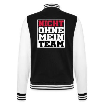 nicht ohne mein team | Farben änderbar - College-Sweatjacke - Schwarz/Weiß - Hinten - Marisol (170cm)