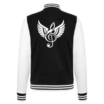 Clef Grand Piano Musician - College Sweat Jacket - black/white - Back - Marisol (170cm)
