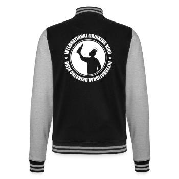Drinking King Party Spruch - College-Sweatjacke - Schwarz/Grau meliert - Hinten - Marisol (170cm)