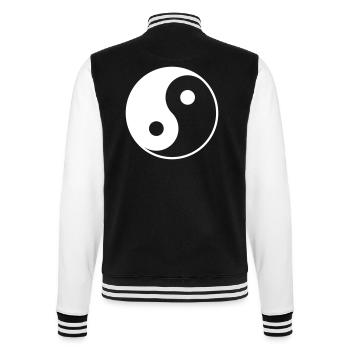 Yin Yang Graphic Print With White Half - College Sweat Jacket - black/white - Back - Marisol (170cm)