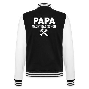 Papa reparieren Bester Vater Bastler Werkzeug Fun - College-Sweatjacke - Schwarz/Weiß - Hinten - Marisol (170cm)