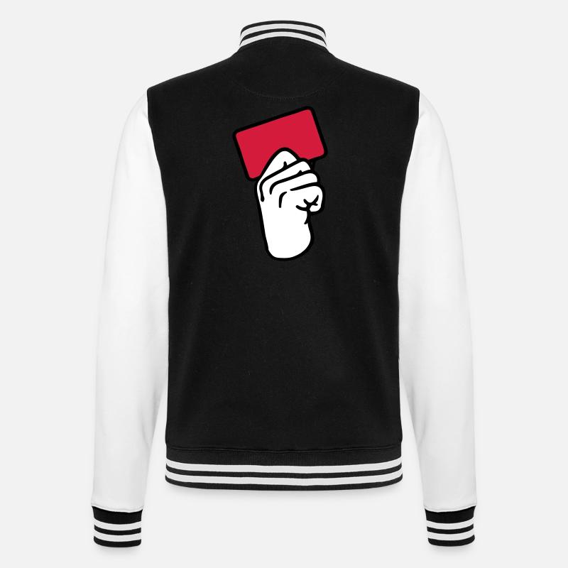 Rote Karte - College-Sweatjacke - Schwarz/Weiß