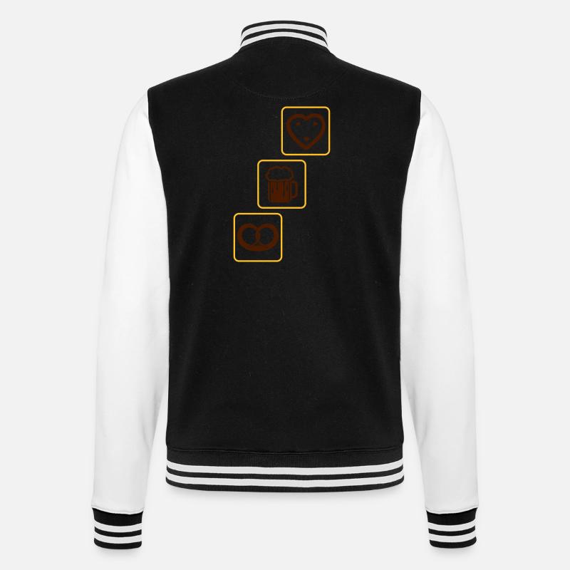 cool_design_drinking_team_brezeln_bier_k - College-Sweatjacke - Schwarz/Weiß