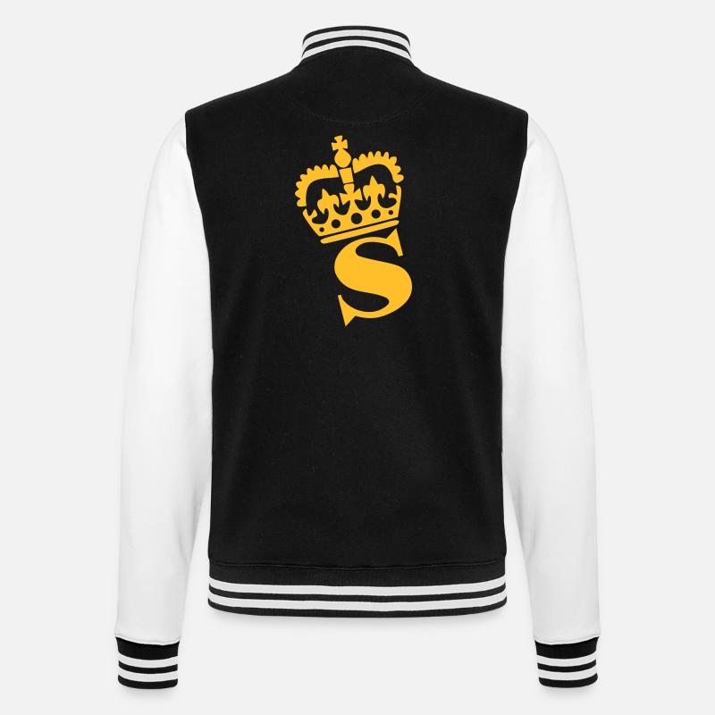 S – Name - Buchstabe - College-Sweatjacke - Schwarz/Weiß