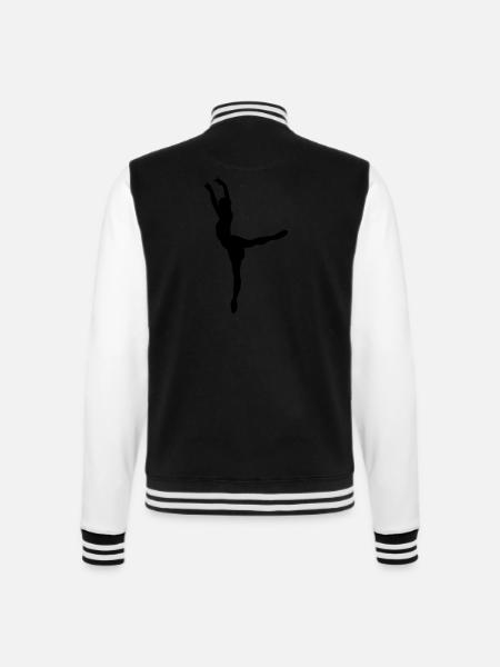 Vector Ballet dancer Silhouette - College Sweat Jacket - black/white