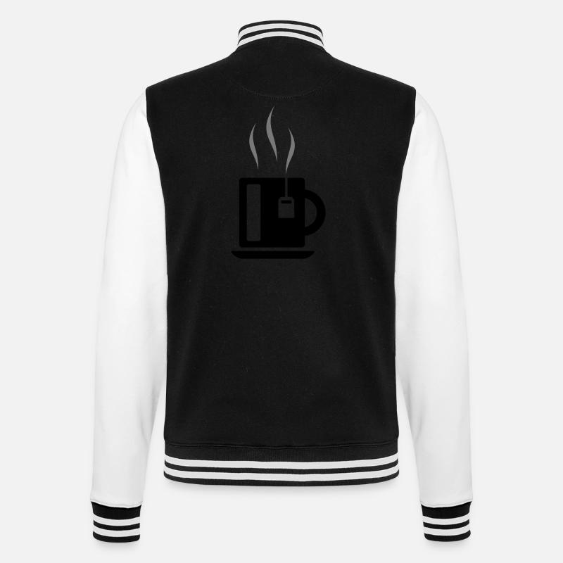 Tasse Tee mit Teebeutel - College-Sweatjacke - Schwarz/Weiß