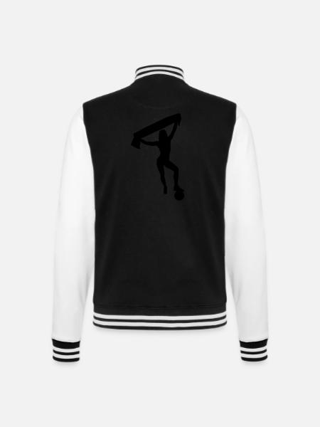 fußball fan frau - College-Sweatjacke - Schwarz/Weiß