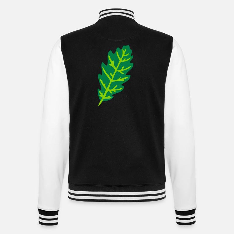 Eichenlaub - College-Sweatjacke - Schwarz/Weiß