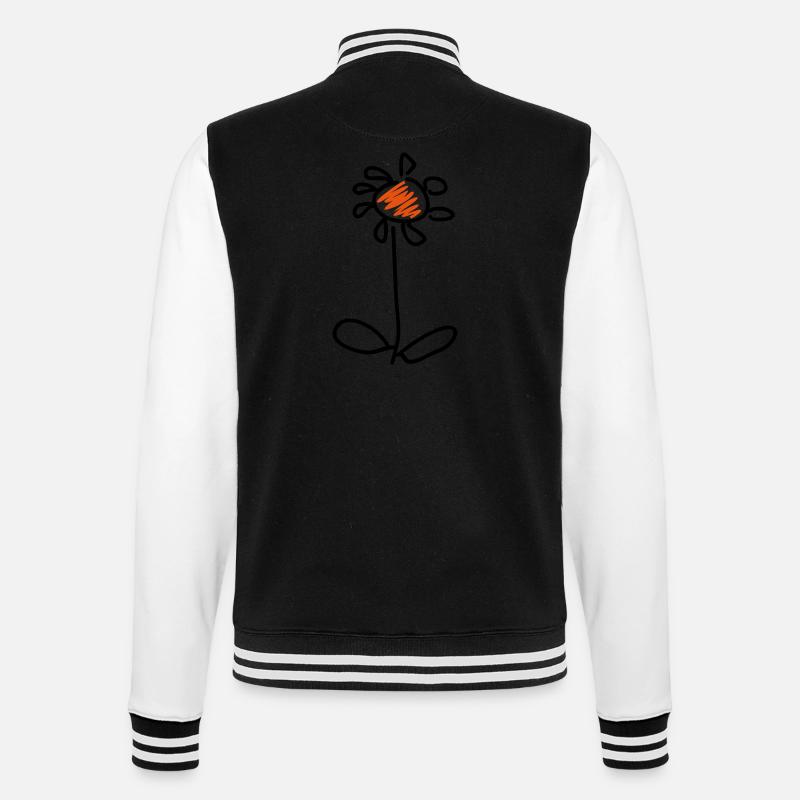 fleur / flower (2c) - Veste Teddy - noir/blanc