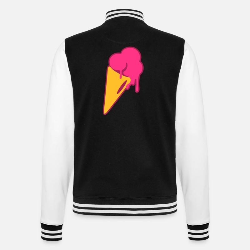 eis, Eiskrem, waffel, Sommer - Veste Teddy - noir/blanc