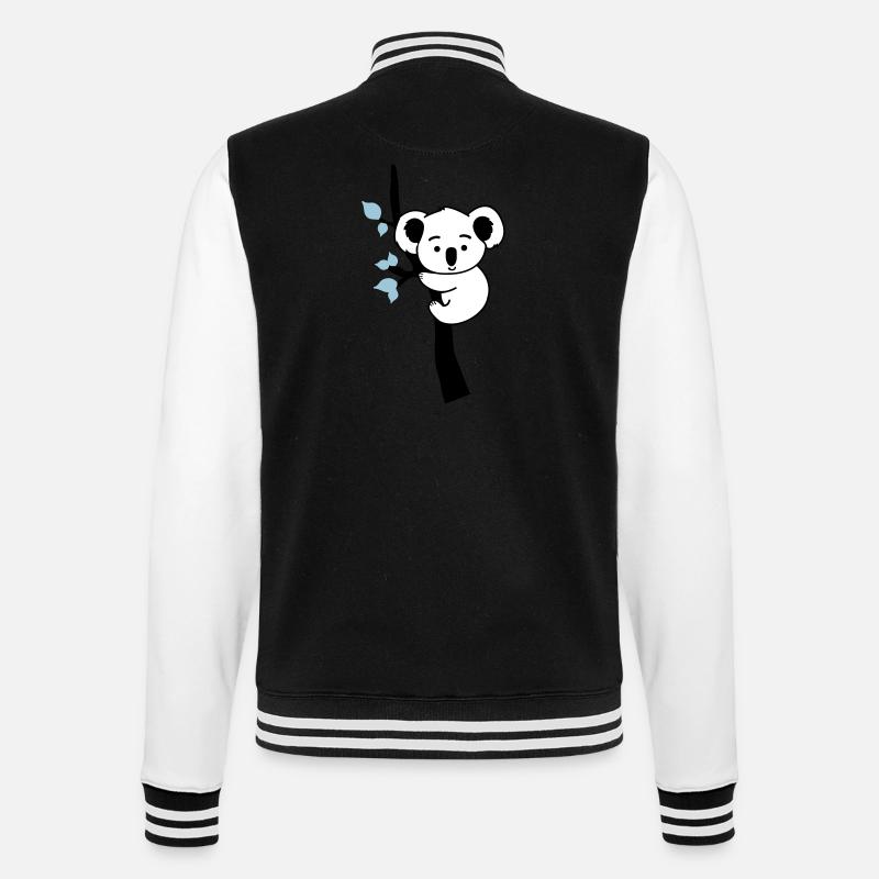 koalabär comic baum - College-Sweatjacke - Schwarz/Weiß