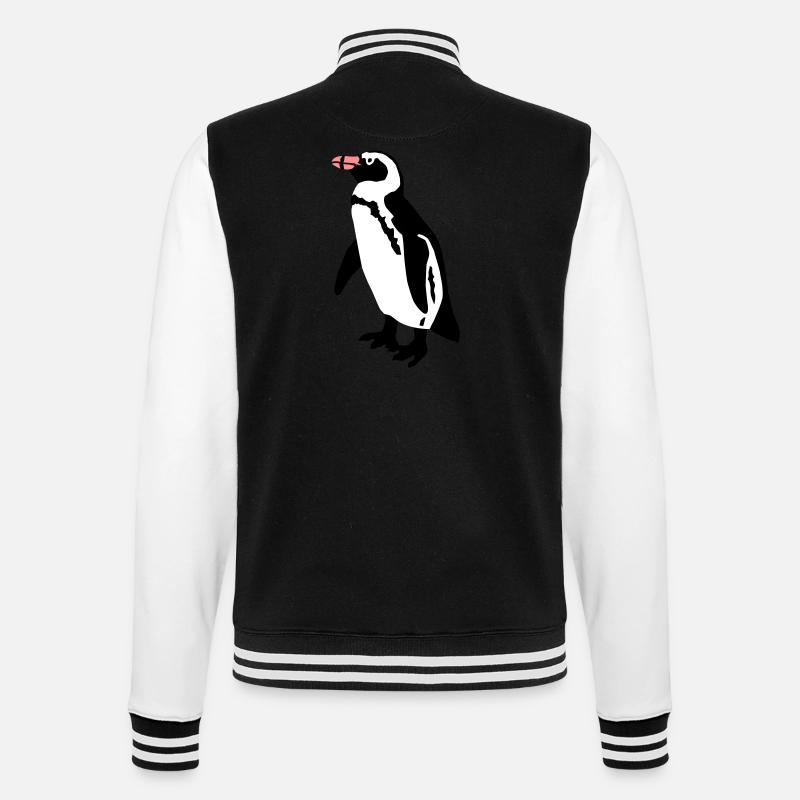 Pinguin - College-Sweatjacke - Schwarz/Weiß