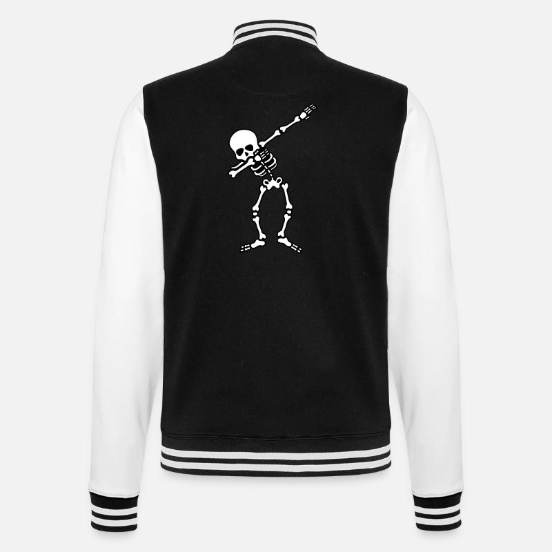 skull dabbing - College-Sweatjacke - Schwarz/Weiß