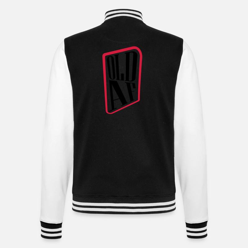 old AF Text Logo - College Sweat Jacket - black/white