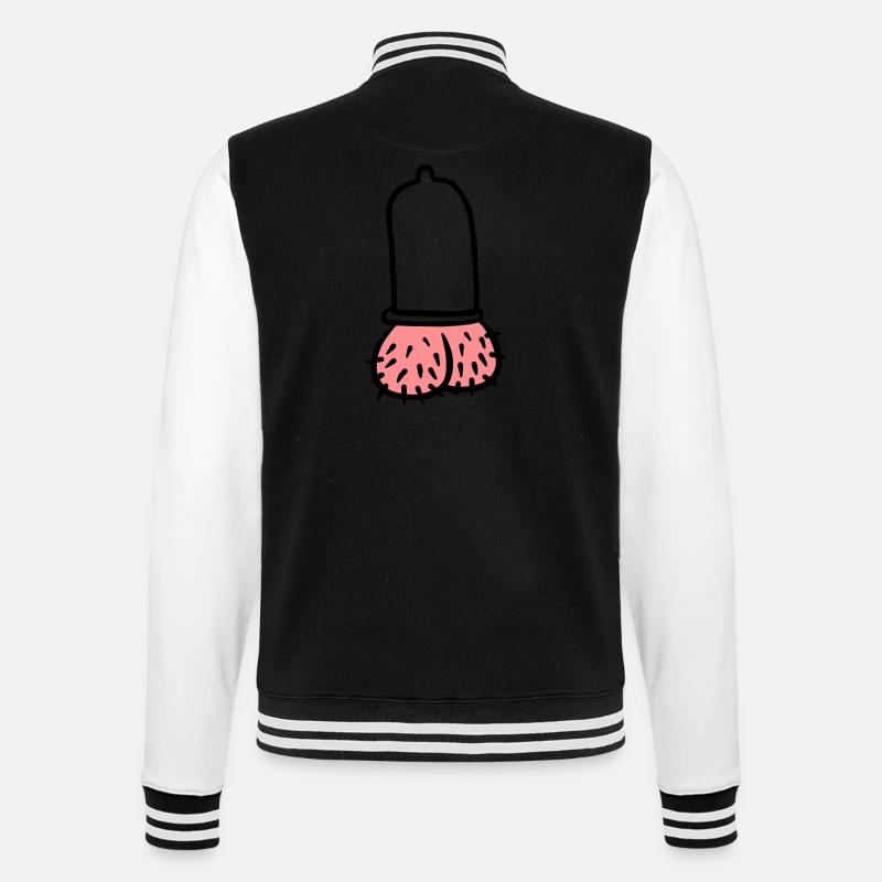 Penis - College-Sweatjacke - Schwarz/Weiß