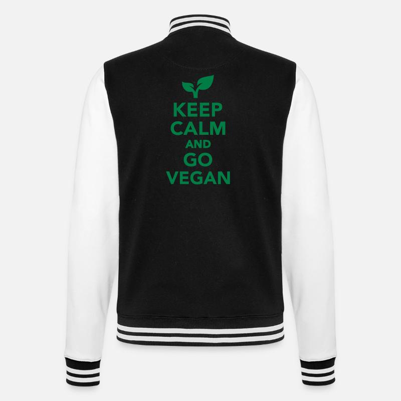 Vegan - College-Sweatjacke - Schwarz/Weiß
