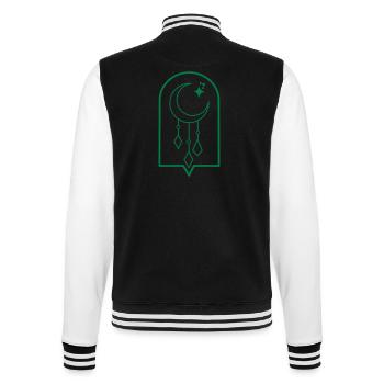 BOHO-Mond baumelt und Sterne - College-Sweatjacke - Schwarz/Weiß - Hinten - Marisol (170cm)