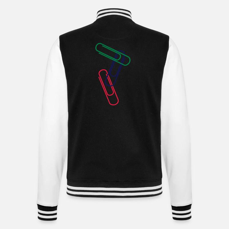 3 Büroklammern bunt rund - College-Sweatjacke - Schwarz/Weiß