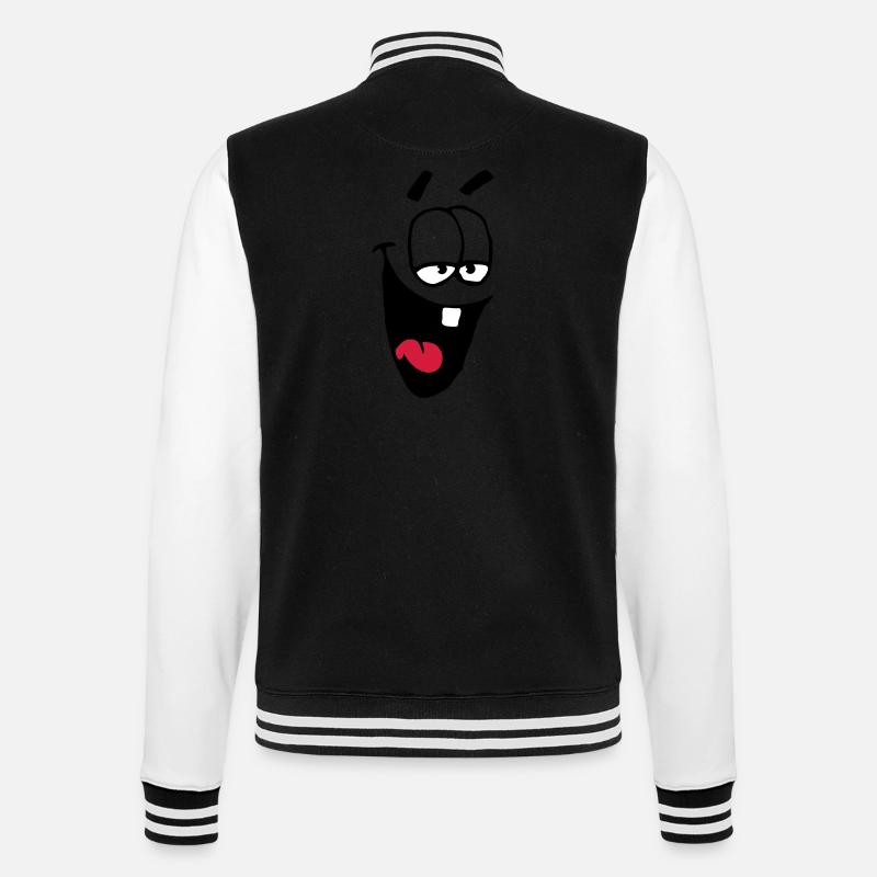 Rire Visage comique Schadenfreude Rire - Veste Teddy - noir/blanc