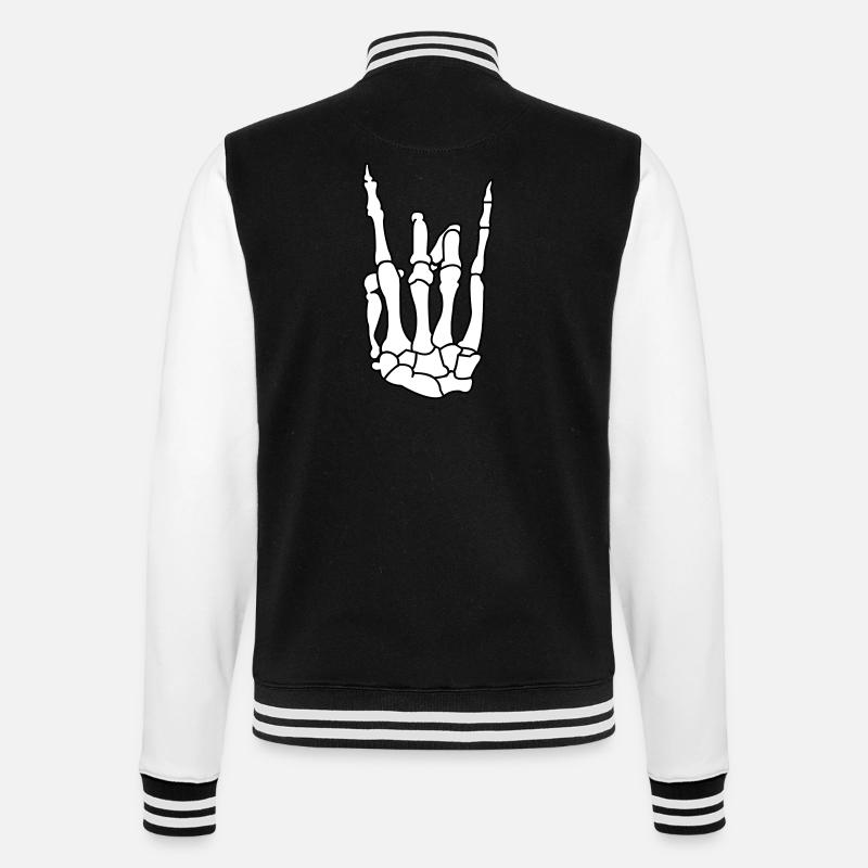skull_hand_02 - College-Sweatjacke - Schwarz/Weiß