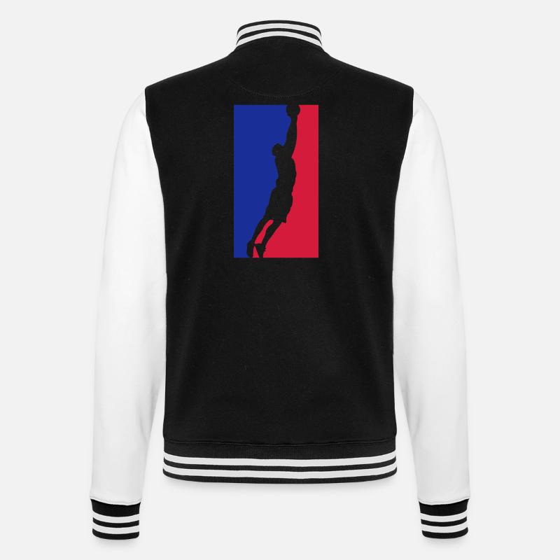 Silhouette de basket-ball - Veste Teddy - noir/blanc