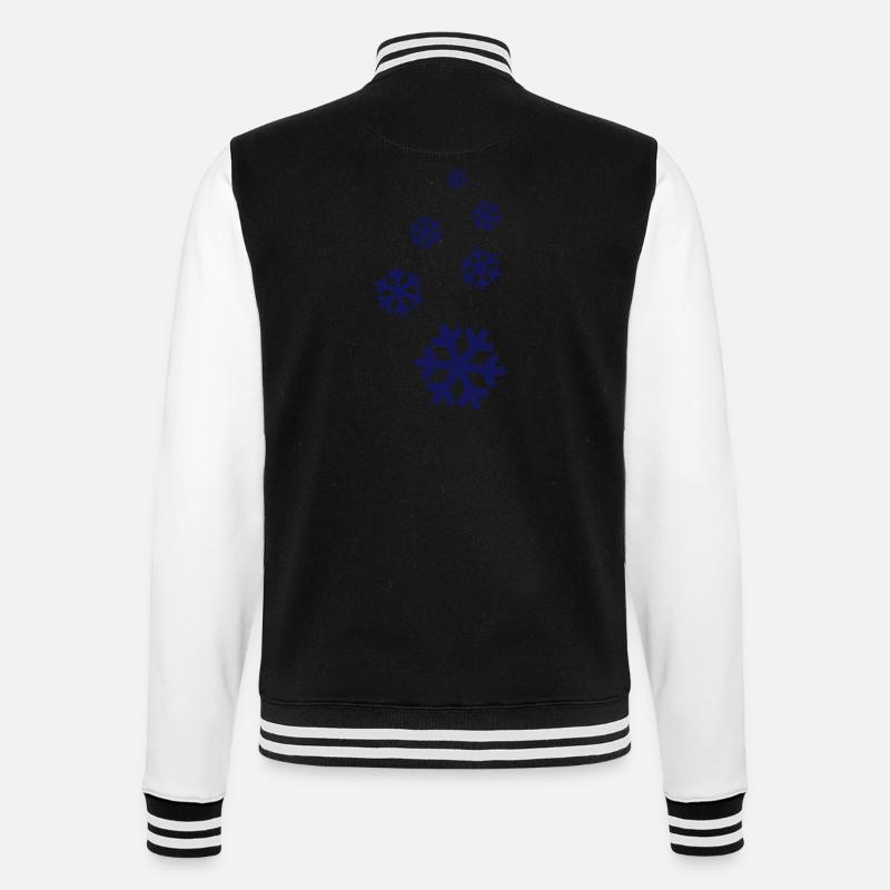 Schneeflocken - College-Sweatjacke - Schwarz/Weiß
